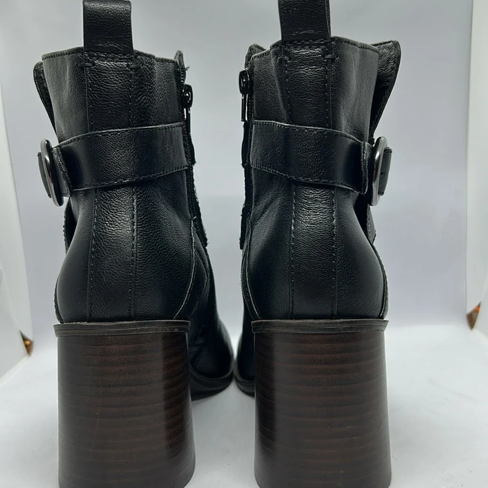 Crown Vintage Women's Black Leather Courla Ankle Bootie size 10M - Picture 6 of 13